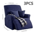 thumbnail image 3 of AuraLane Recliner Chair Cover, 3 Piece Stretchable Slipcover with Storage Pockets, Anti-Slip Furniture Protector for Kids & Pets(1 Seater,Only Cover), 3 of 5