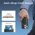 thumbnail image 3 of ELEHOLD For iPhone 12 Pro / 12 6.1" Case with Magnetic Detachab Card Holder, Faux Leather Shockproof Cover Anti-Scratch Slim Wireless Charging Wallet Case , Black, 3 of 11