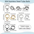 1 Box 80Pcs Ring Bail Beads Bail Spacer Beads Bulk Stainless Steel