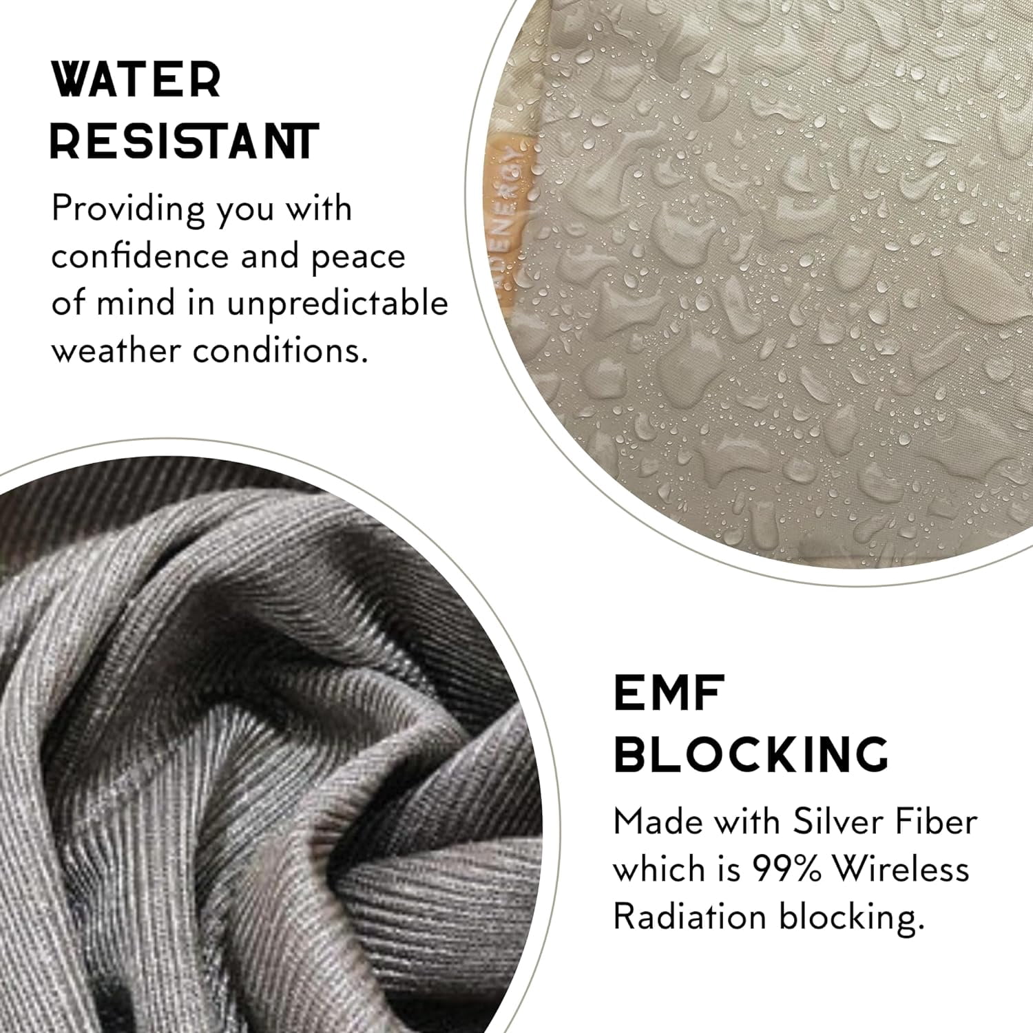 RadEnergy Faraday Crossbody Bag, Beige, 1 pack, Nylon, RFID Holder and Signal-Blocking Pouch for Devices