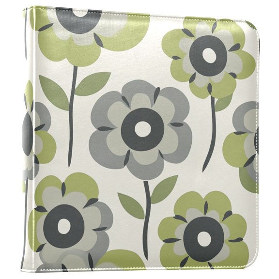 FORMRS 3 Ring Photo Album 4"x6" Self Adhesive Large Capacity PU Leather Cover, Retro Flower