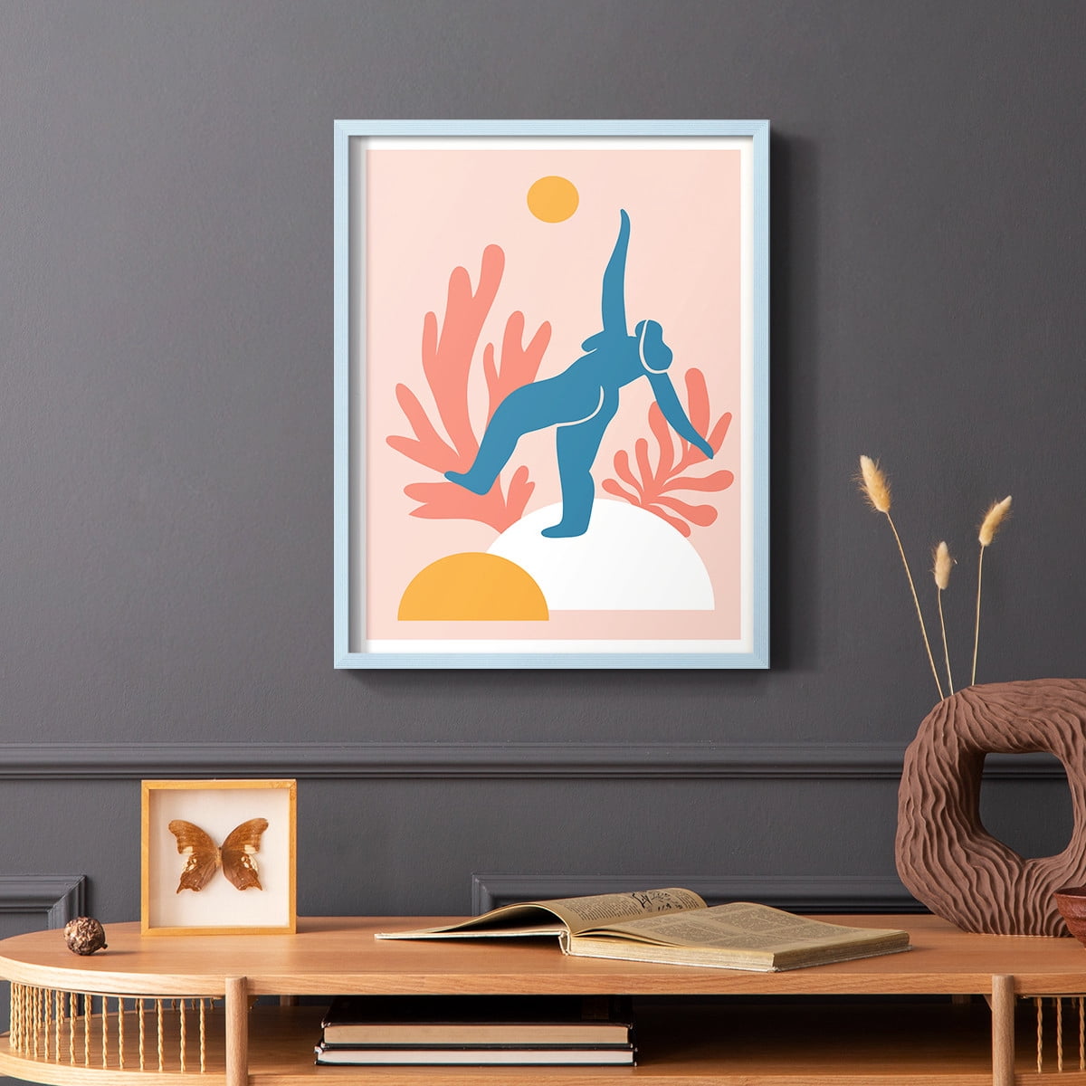 Matisse CCCXVIII in Blue Solid Wood 11 x 14 Framed Print