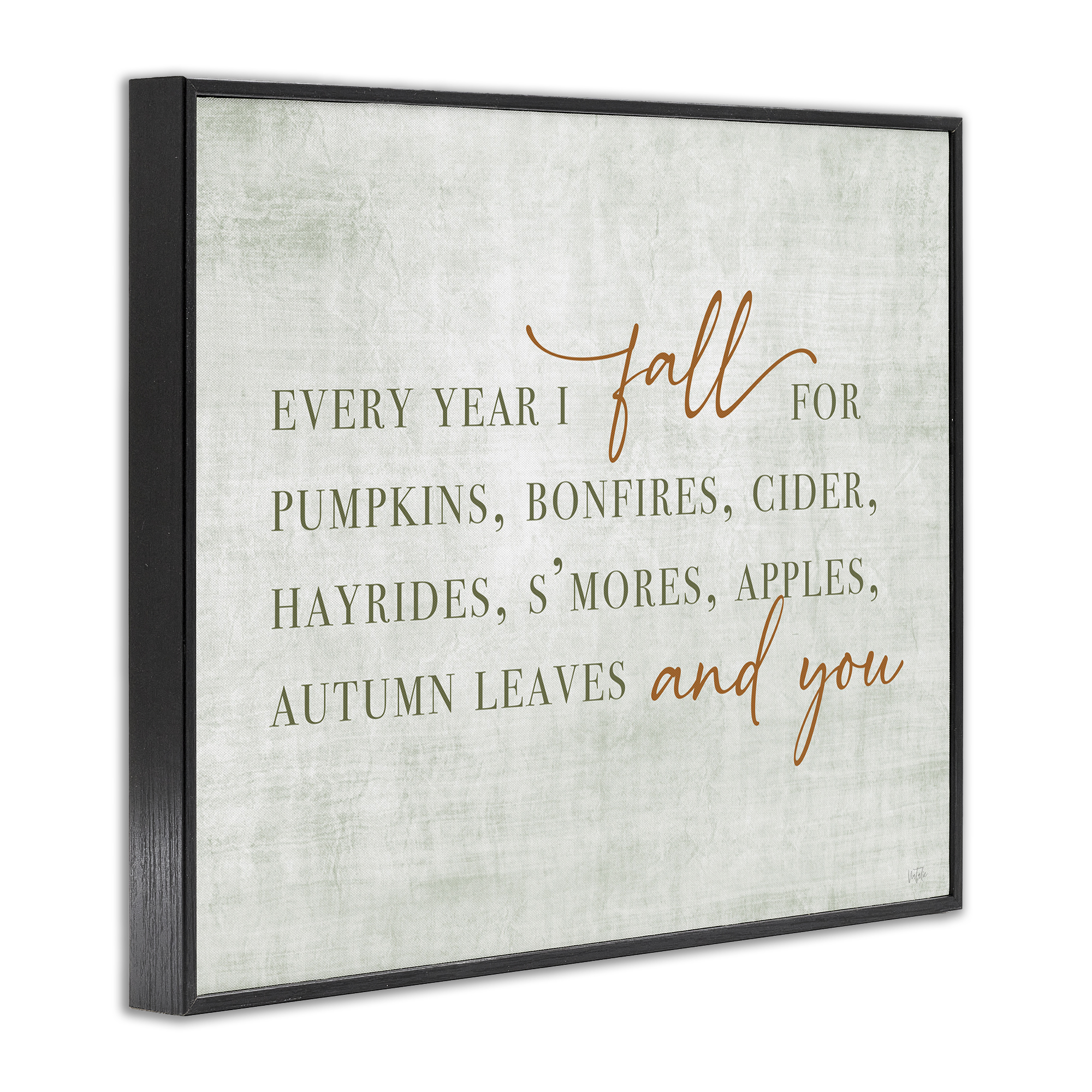 Stupell Industries Every Year Fall Phrase Typography Painting Black Framed Art Print Wall Art, 14 x 11