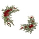 thumbnail image 2 of Botín artificial perfecl de hojas 2 piezas Flores rojas Corona colgante de puerta delantera, 2 of 8