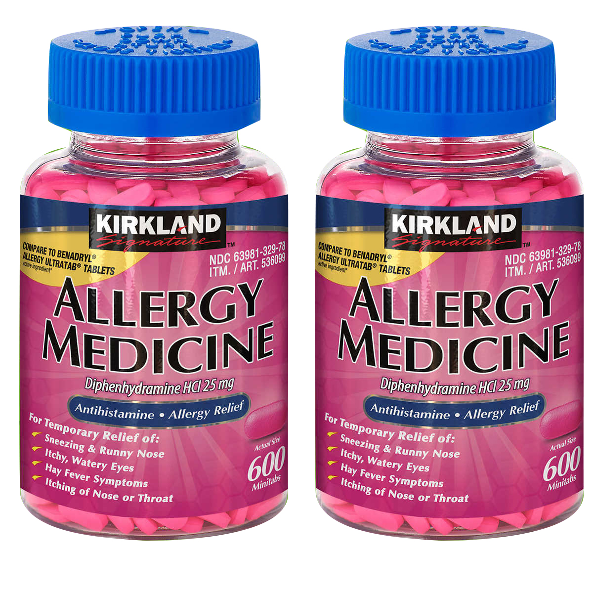 Allergy Medicine 25 mg., 1200 Minitabs