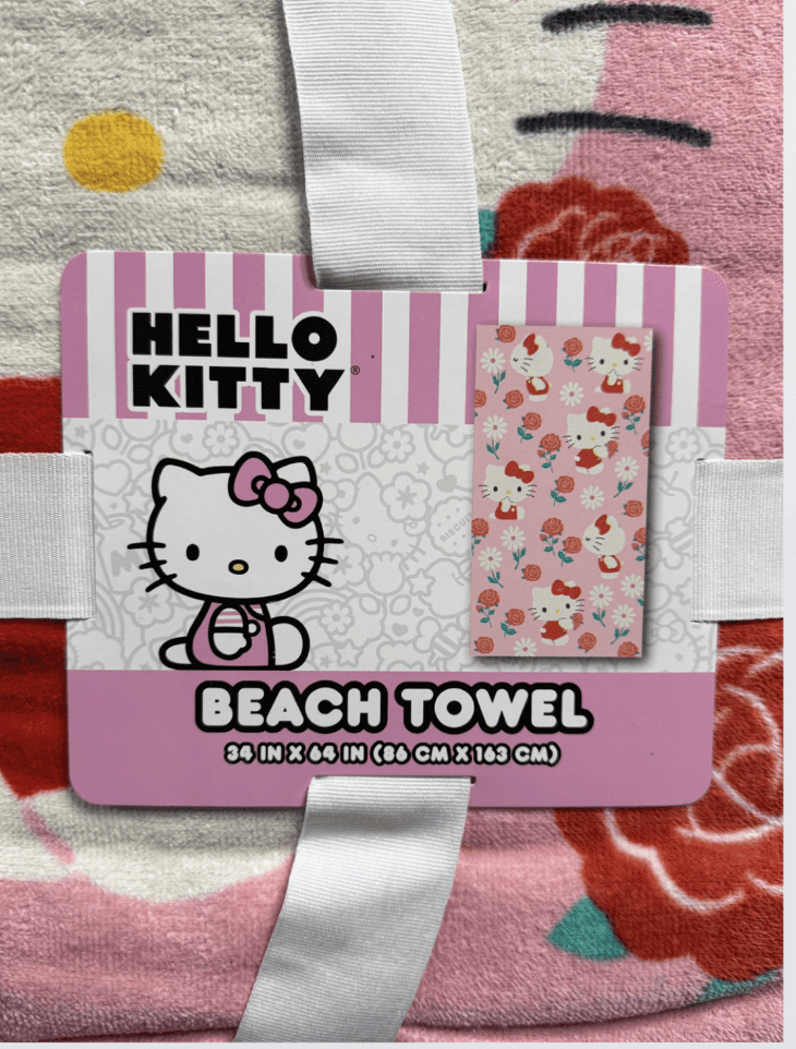 Sanrio Hello Kitty Floral Beach Towel