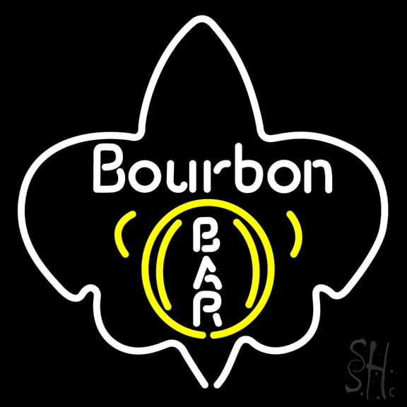 Bourbon Bar LED Neon Sign 24 x 24 - inches, Clear Edge Cut Acrylic Backing, with Dimmer - Bright and Premium built indoor LED Neon Sign for Bar decor.