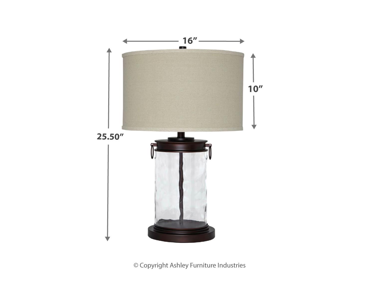 Signature Design By Ashley Tailynn Clear Bronze Finish 26 Glass Table Lamp Walmart Com Walmart Com