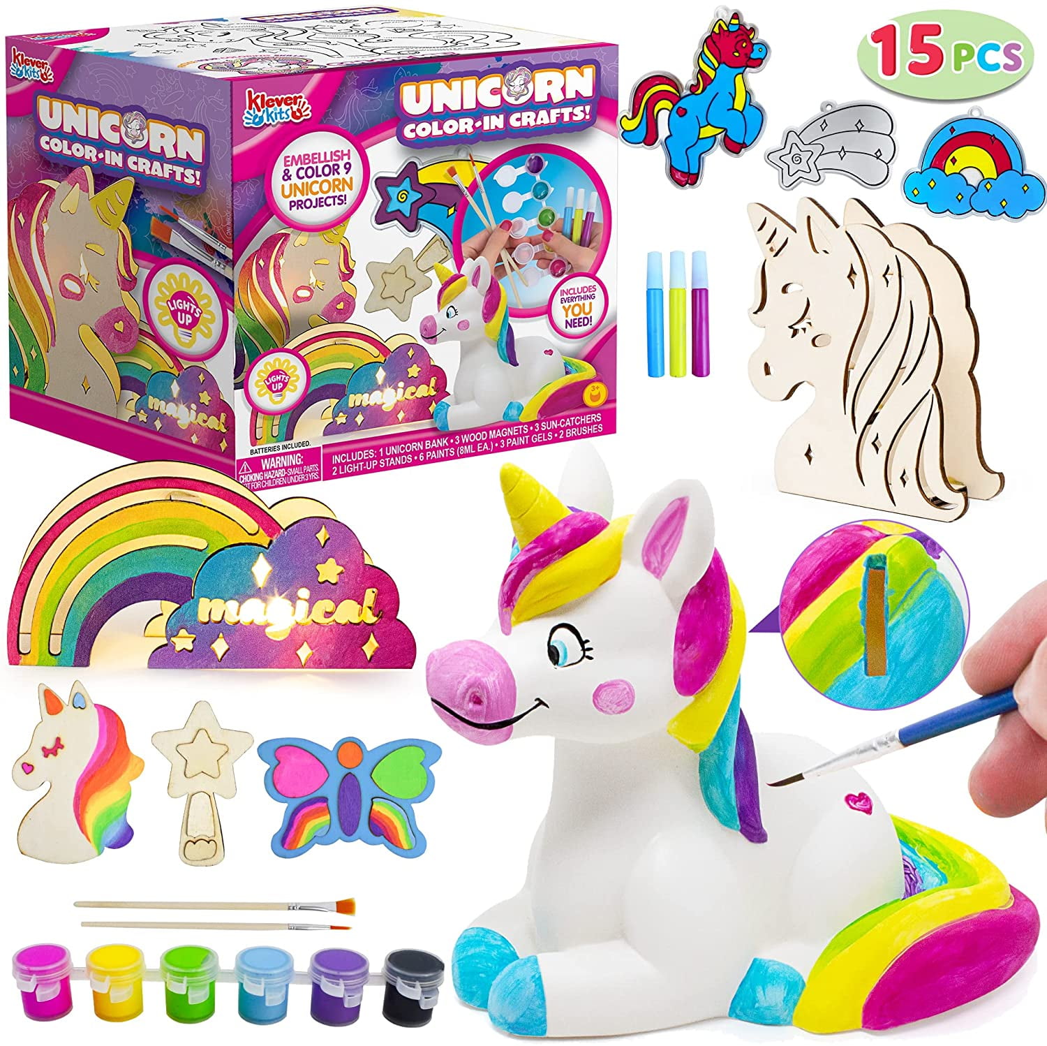 Make Your Own Unicorns Set 4 In 1 Cross Stitch Suncatcher Girls Art Craft 