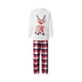 thumbnail image 3 of Sunisery Christmas Family Matching Pajamas Clothes Outfits for Couples Dog Owner Long Sleeve T-Shirt + Plaid Trouser Elk Xmas Pjs, 3 of 7