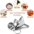thumbnail image 4 of USIONE 6 Pack Stainless Steel Mini Kitchen Funnels - Food-Grade, High Heat Resistant & Durable Metal Funnels for Liquid, Dry Ingredients, Cosmetics, Spices, Powder, 4 of 10