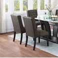 thumbnail image 3 of Ash Black Polyfiber 2pcs Side Chairs Plush Tufted Wingback Design Modern Dining Room Upholstered Chair, 3 of 9