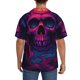thumbnail image 3 of Balery Purple-Red Skull Camisa Casual de Manga Corta con Botones para Hombre, Texturizada, Estilo Cubano, para Playa, Verano-Medium, 3 of 5