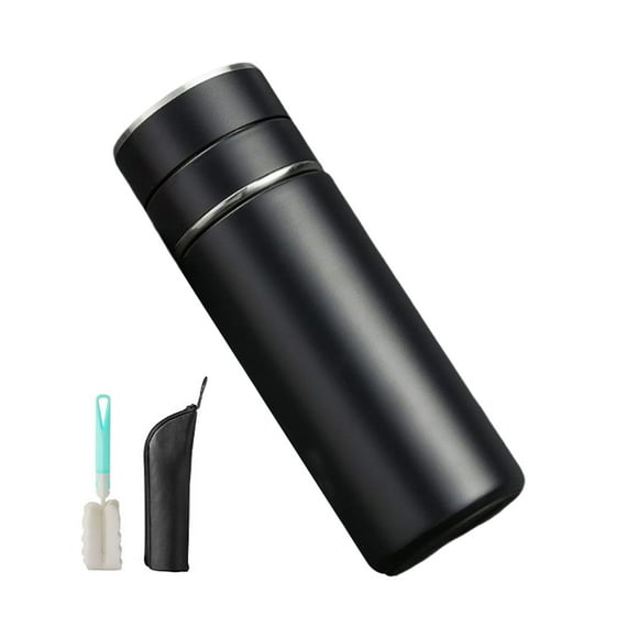 Toystoory Senderismo taza de vacío Hotel bebida té gran capacidad térmica botella de acero inoxidable taza frasco contenedor regalo de Teteras Negro Tipo 2 300ml