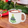 thumbnail image 3 of Holiday Time Stoneware Green Christmas Tree Red Rim Plaid Mug, 15 oz, Festive Drinkware, 1 Count, 3 of 6