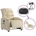 thumbnail image 3 of vidaXL Electric Massage Recliner Chair Cream Fabric, 3 of 5