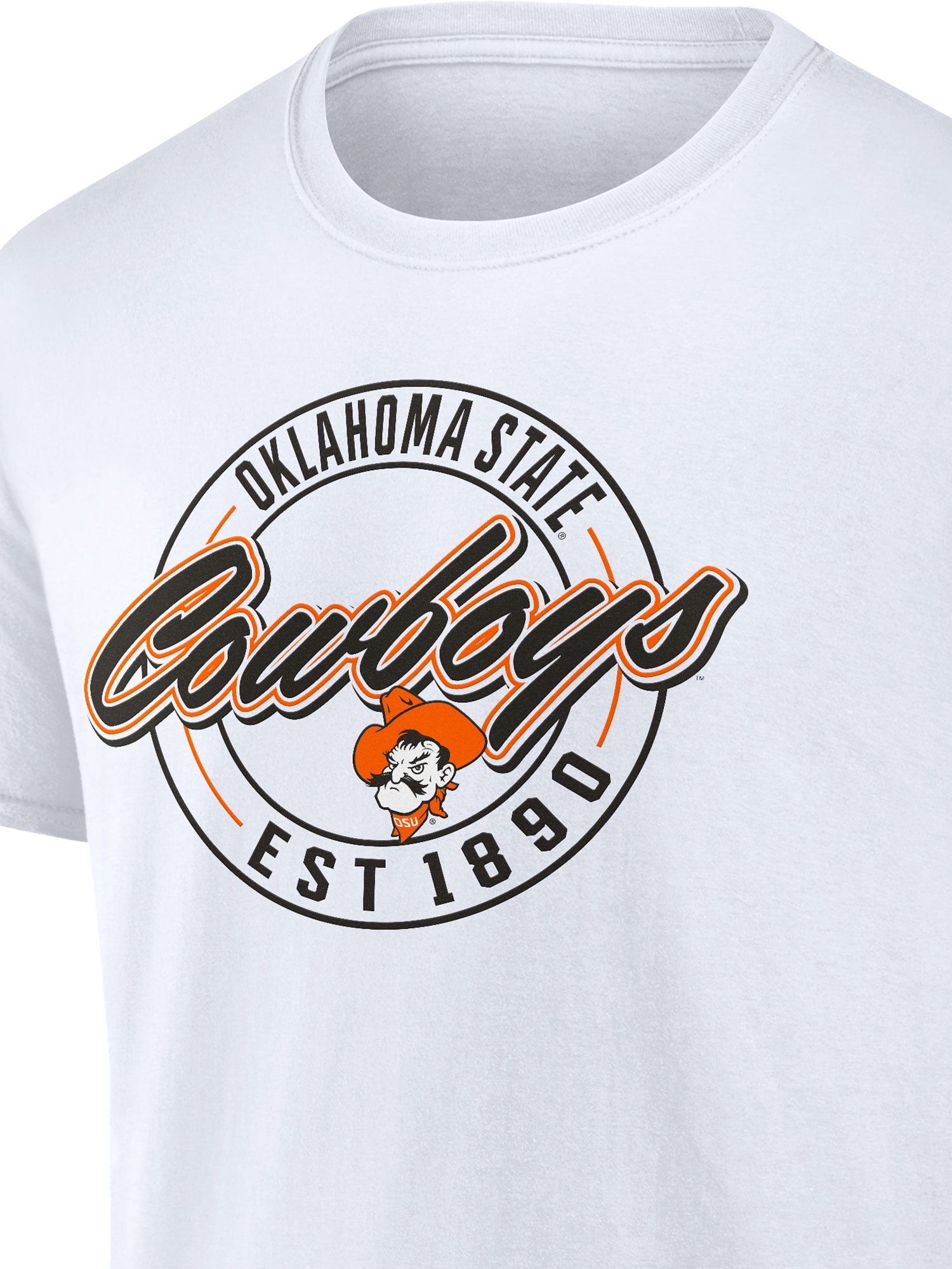NCAA Oklahoma State Cowboys Men's Cotton White Short Sleeve T-Shirt