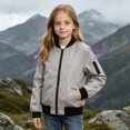 thumbnail image 2 of 8-9 Years Big Boys Bomber Jacket Zip Up Lightweight Flight Coat Casual Outerwear, 2 of 8