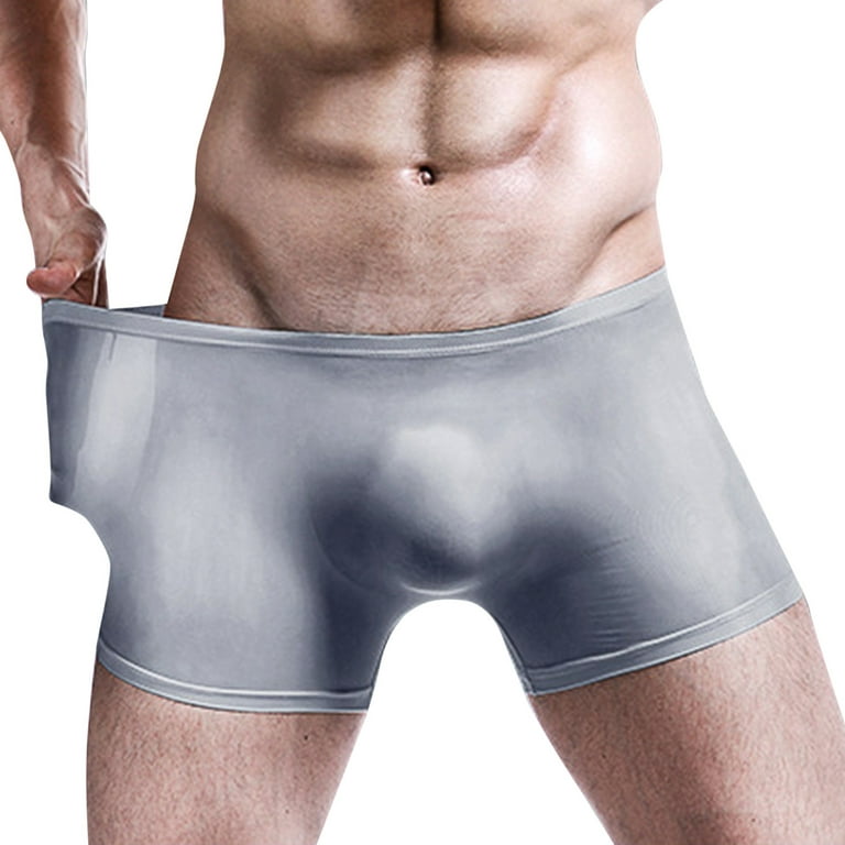 WANYNG Men's Summer Thin Transparent Ice Silk Boxers Breathable