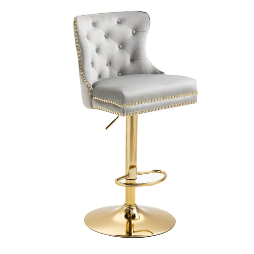 360° Swivel Bar Stools, Modern Comfortable Upholstered Kitchen Dining