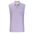 thumbnail image 5 of Goodtrade8 Athletic Summer Shirts for Men Button Tank Tops with Pocket Solid Color Sleeveless Casual Lapel Mens Shirts, 5 of 7