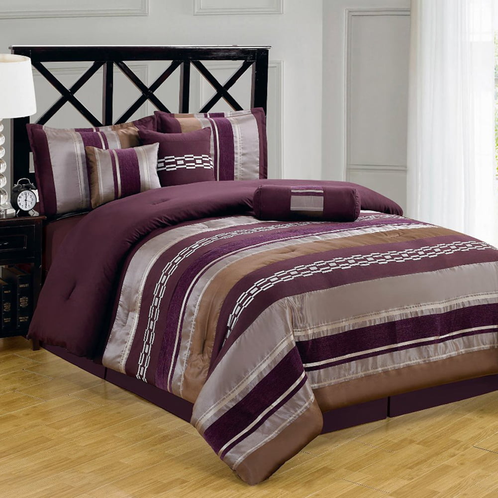 Claudia Purple 11-Piece Comforter Set Queen Size - Walmart ...