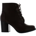 thumbnail image 2 of Soda Women Korman Cute Chunky Lace Up Leatherette Zipper Ankle Bootie, 2 of 4