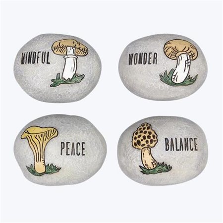 

Youngs 21934 Cottage Core Resin Message Rock Assorted Color - 4 Piece
