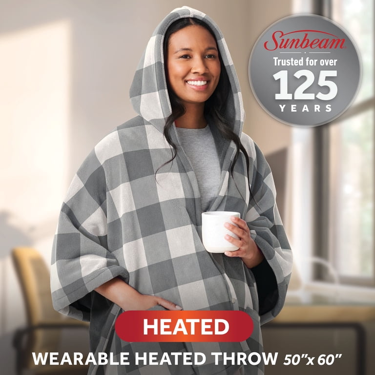 Sunbeam Heated Wearable Throw Blanket, Buffalo Plaid photo 2