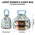thumbnail image 5 of White Dinosaurs Pattern Drawstring Lunch Bag Women - Drawstring Lunch Bag Insulated for Work Office - Stain-Resistant Large Lunchbags for Women with Multi-Pockets, 5 of 6