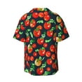 thumbnail image 2 of Wukai Tomatoes Men's Casual Short-Sleeve Button Down Shirt - Lightweight Summer Dress Shirt for Daily Wear-Large, 2 of 7