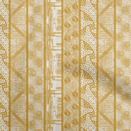 oneOone Viscose Jersey Yellow Fabric Aaian Batik Sewing Fabric By The Yard Printed Diy Clothing Sewing Supplies 60 Inch Wide