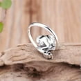 thumbnail image 3 of EOEMY S925 Pure Sterling Silver Women Ring Lucky Rose Flower Band Ring Adjustable, 3 of 5