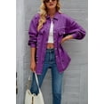 thumbnail image 2 of Solid Color Distressed Jacket, Purple, Small, 2 of 5