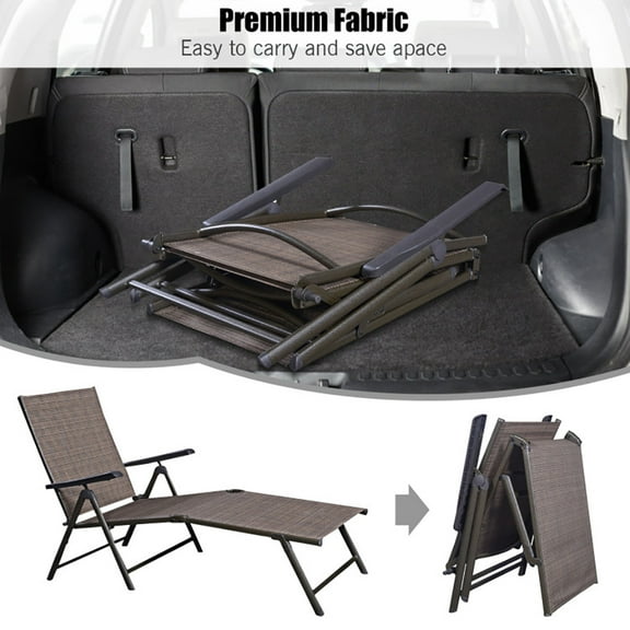 Spaco Patio Lounge Chair, Adjustable Chaise Lounge Chair with 5 Reclining Positions