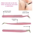 thumbnail image 2 of Luwigs Eyelash Extension Tweezers 3pcs Stainless Steel Fiber Tip Tweezers for Eyelash Extension High Precision Professional Tweezers Set Volume Lash Tweezers (Pink), 2 of 6