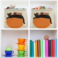 thumbnail image 6 of Yayeee Canvas Storage Basket with Handles for Shelves Fabric Bins Closet Organizer, Black Cat Orange Ball, 6 of 8