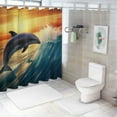 thumbnail image 7 of Creowell Dolphin Sunset Pretty Shower Curtain for Bathroom Decoration with Hooks, 100% Polyester Fiber Home Bathtubs Decor, Various Sizes 60x72, 7 of 7