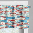 thumbnail image 3 of Ambesonne Fitness Valance Pack of 2, Jumble Words of Exercise, 54"X18", Ivory Vermilion Blue, 3 of 5