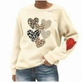 thumbnail image 5 of Sakmal Womens Sweatshirts Beige Cute Sweatshirts Heart Soft Fall Fashion Tops, 5 of 5