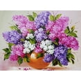 thumbnail image 1 of EverShine Diamond Mosaic Lilac Cross Stitch Diamond Painting Full Square Flowers Picture Rhinestone Bead Embroidery Handmade ArtRound Drill 60x45cm Gao Jinjia LED, 1 of 2