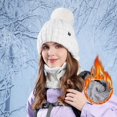 thumbnail image 2 of Adult Warm Hat Bib Two Piece Set Knitted Woolen Ear Protector for Outdoor Riding Winter Accessories, 2 of 3