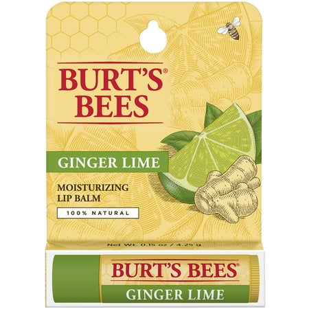 Burt's Bees 100% Natural Moisturizing Lip Balm, Ginger Lime -1 Tube