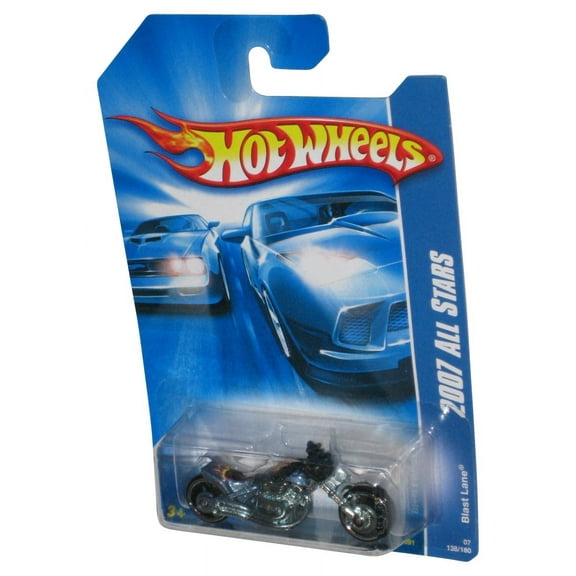 Hot Wheels 2007 All Stars Blue Blast Lane Die-Cast Motorcycle Toy 138/180
