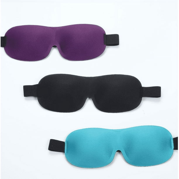Máscara para dormir, paquete de 3, máscara de ojos 100% opaca contorneada 3D mejorada para dormir, cómoda y suave venda nocturna para mujeres y hombres, sombras de ojos para viajes/siestas