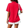 thumbnail image 4 of Women Polo Shirts Cotton Short Sleeve 3 Button Collar Shirts Summer Casual Moisture Wicking Golf Tops Summer Work Top, 4 of 4