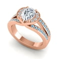 thumbnail image 2 of Diamond-Capitals 2.35 Carat Natural Diamond Aquamarine Gemstone Latest Bridal Ring for her Solid 14K Rose Gold Size 8.5, 2 of 8