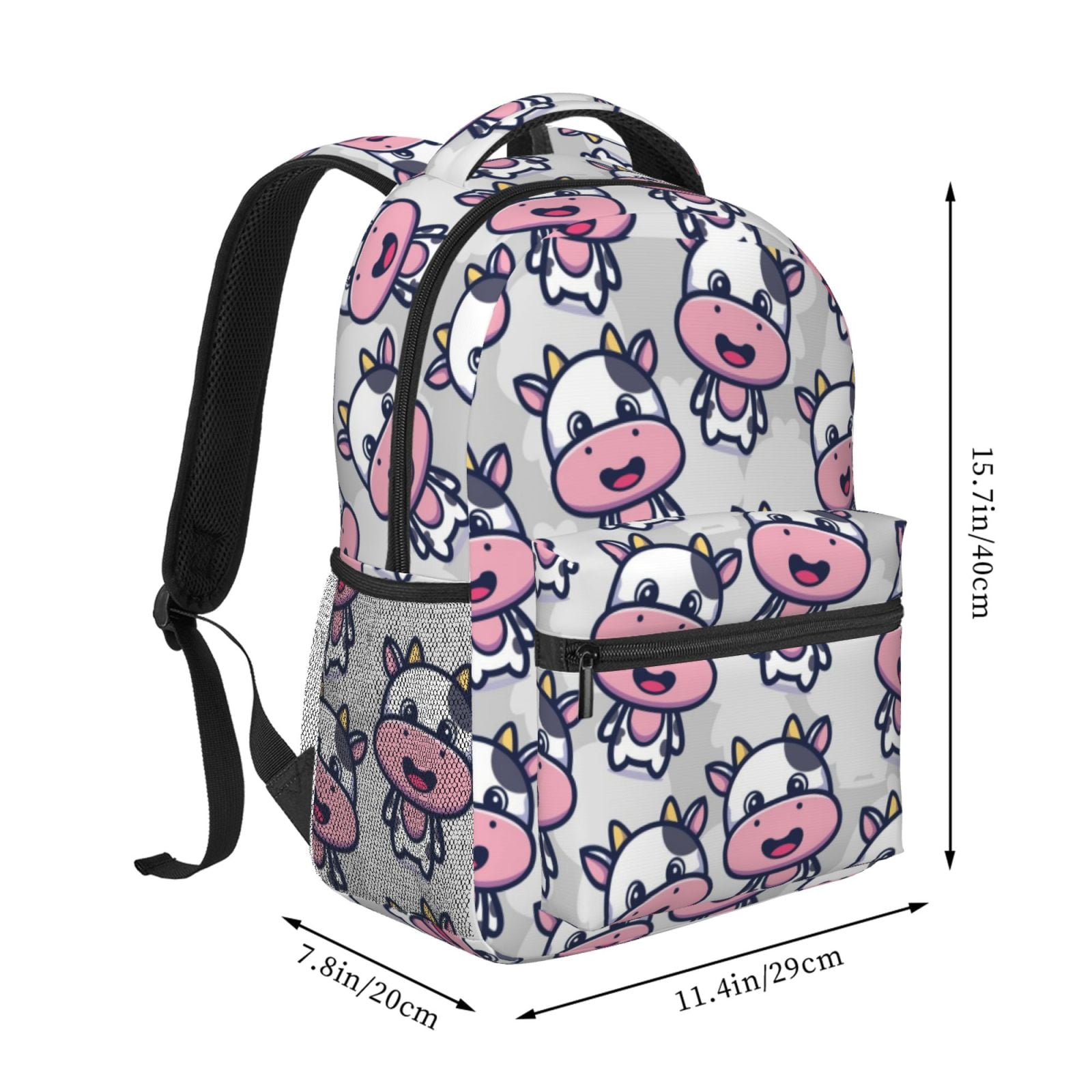 Horeoi Baby Cow Print Eco-Friendly Lightweight Student Backpack for School Travel - Ergonomic Padded Laptop Compartment & Multi-Pocket Design