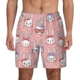 thumbnail image 3 of Uemuo Girl Rabbit Pattern Mens Swim Trunks Quick Dry Board Shorts with Mesh Lining, Stretch Beach Shorts Quick Dry No-Chafing Board Shorts-3X-Large, 3 of 9