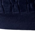 thumbnail image 5 of TOUMENY Men Winter Half Zip Sweater Casual Soft Comfy Knit Pullover Long Sleeve Solid Slim Crew Neck Basic Warm Fall Tops Navy L, 5 of 7